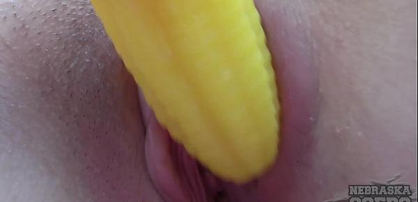  19yo ayza aka vera masturbating in my window corn cob dildo